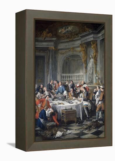 The Oyster Lunch. 1735-Jean Francois de Troy-Framed Stretched Canvas