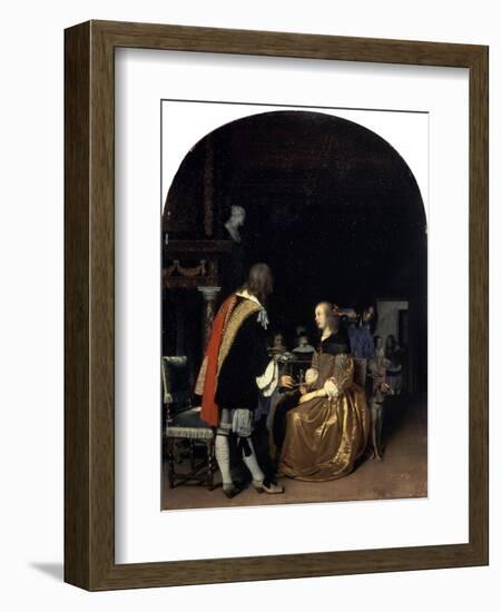 The Oyster Meal, 1659-Frans Van Mieris-Framed Giclee Print