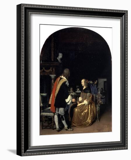 The Oyster Meal, 1659-Frans Van Mieris-Framed Giclee Print