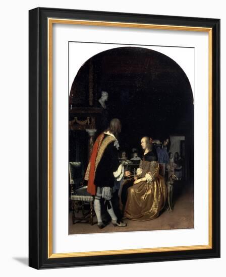The Oyster Meal, 1659-Frans Van Mieris-Framed Giclee Print