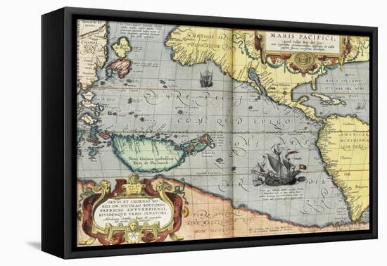 The Pacific Ocean, 1592-Abraham Ortelius-Framed Premier Image Canvas