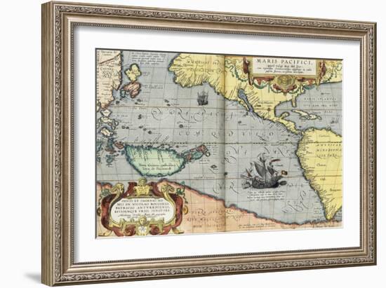 The Pacific Ocean, 1592-Abraham Ortelius-Framed Giclee Print