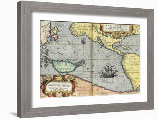 The Pacific Ocean, 1592-Abraham Ortelius-Framed Giclee Print