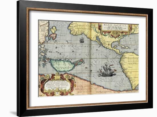 The Pacific Ocean, 1592-Abraham Ortelius-Framed Giclee Print