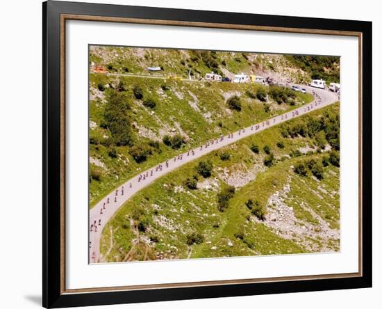 The Pack Rides Down the Glandon Pass During the 17th Stage of the Tour De France-null-Framed Photographic Print