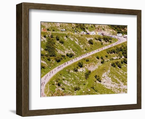 The Pack Rides Down the Glandon Pass During the 17th Stage of the Tour De France-null-Framed Photographic Print