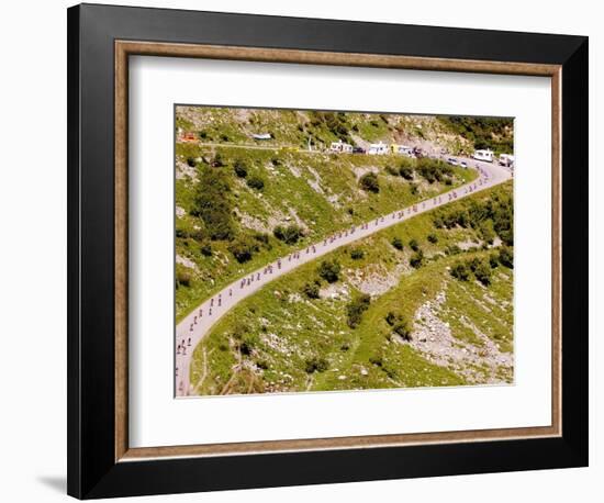 The Pack Rides Down the Glandon Pass During the 17th Stage of the Tour De France-null-Framed Photographic Print