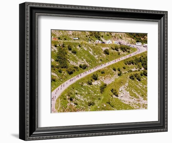 The Pack Rides Down the Glandon Pass During the 17th Stage of the Tour De France-null-Framed Photographic Print