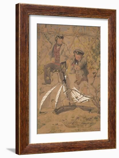 The Packet Delayed, 1854 (Pencil & W/C Heightened with White on Paper)-Richard Dadd-Framed Giclee Print