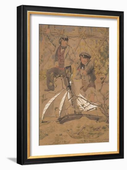 The Packet Delayed, 1854 (Pencil & W/C Heightened with White on Paper)-Richard Dadd-Framed Giclee Print