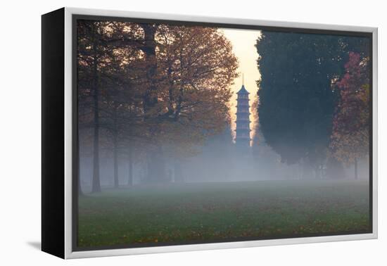 The Pagoda at Twilight in Kew Gardens, UNESCO World Heritage Site, Kew, Greater London, England, UK-Simon Montgomery-Framed Premier Image Canvas