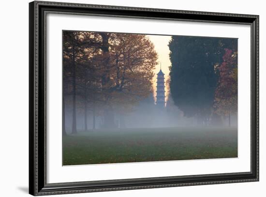 The Pagoda at Twilight in Kew Gardens, UNESCO World Heritage Site, Kew, Greater London, England, UK-Simon Montgomery-Framed Photographic Print