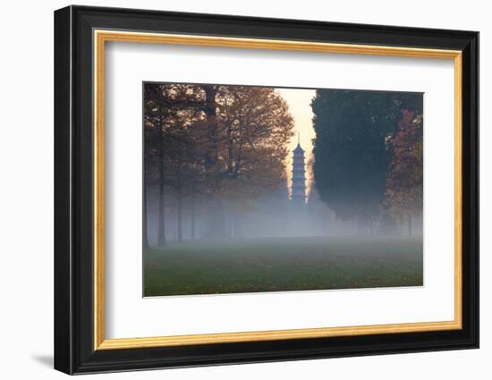 The Pagoda at Twilight in Kew Gardens, UNESCO World Heritage Site, Kew, Greater London, England, UK-Simon Montgomery-Framed Photographic Print