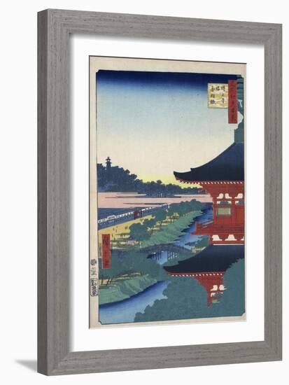 The Pagoda at Zojoji Temple at Akabane (One Hundred Famous Views of Ed), 1856-1858-Utagawa Hiroshige-Framed Giclee Print