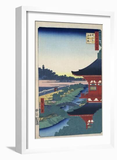 The Pagoda at Zojoji Temple at Akabane (One Hundred Famous Views of Ed), 1856-1858-Utagawa Hiroshige-Framed Giclee Print