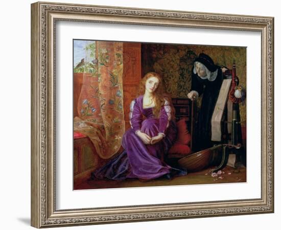 'The Pained Heart', or 'Sigh No More, Ladies', 1868-Arthur Hughes-Framed Giclee Print