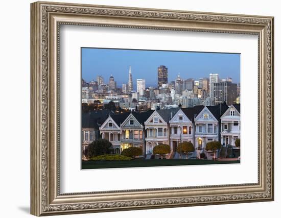 The Painted Ladies and the City at Dusk-Stuart-Framed Photographic Print