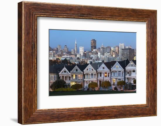 The Painted Ladies and the City at Dusk-Stuart-Framed Photographic Print