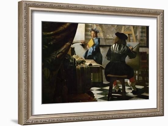 The Painter and His Model as Klio-Johannes Vermeer-Framed Giclee Print