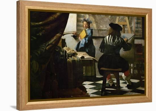 The Painter and His Model as Klio-Johannes Vermeer-Framed Premier Image Canvas