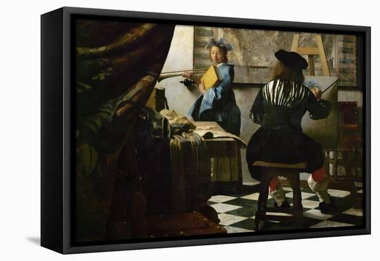 The Painter and His Model as Klio-Johannes Vermeer-Framed Premier Image Canvas