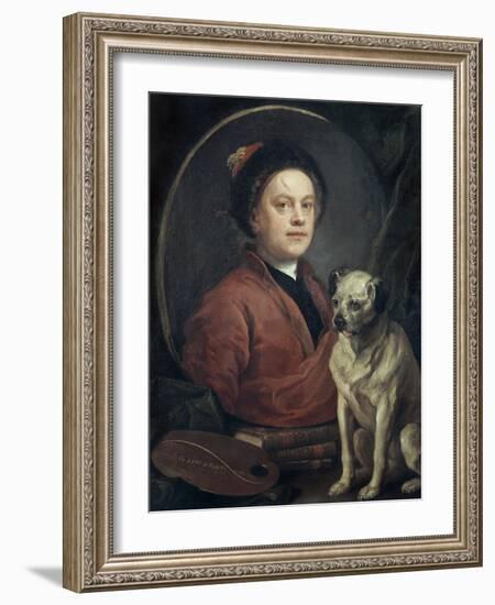 The Painter and His Pug , 1745-William Hogarth-Framed Giclee Print