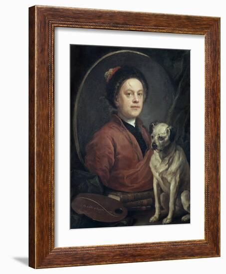 The Painter and His Pug , 1745-William Hogarth-Framed Giclee Print