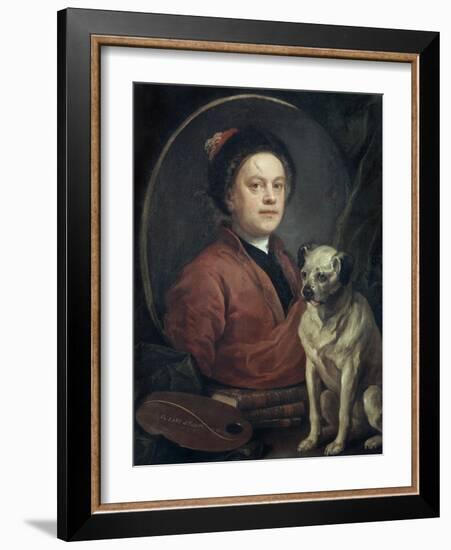 The Painter and His Pug , 1745-William Hogarth-Framed Giclee Print