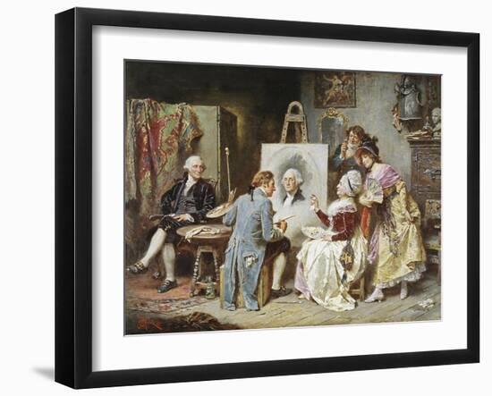 The Painter and President Washington-Jean Leon Gerome Ferris-Framed Giclee Print