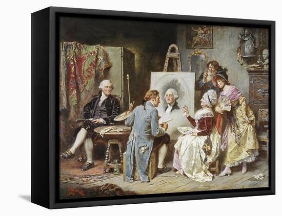 The Painter and President Washington-Jean Leon Gerome Ferris-Framed Premier Image Canvas