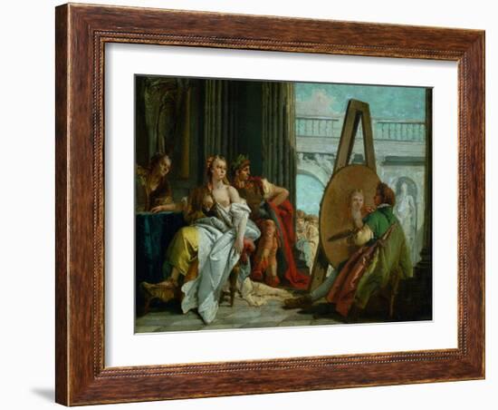 The Painter Apelles, Alexander the Great and Campaspe-Giovanni Battista Tiepolo-Framed Giclee Print