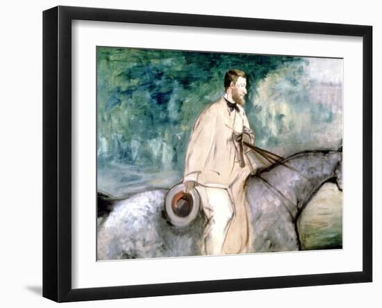 The Painter Guillaumin on Horseback, 1870-Edouard Manet-Framed Giclee Print