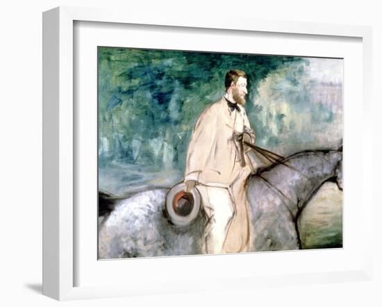 The Painter Guillaumin on Horseback, 1870-Edouard Manet-Framed Giclee Print