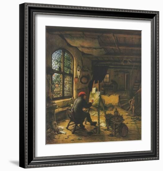 The Painter in his Studio-Adriaen Ostade-Framed Collectable Print