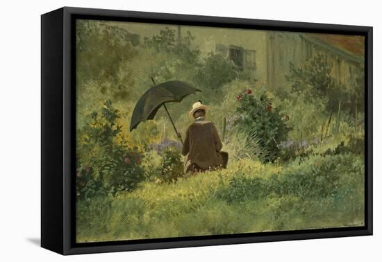 The Painter in the Garden, C.1860 (Oil on Canvas)-Carl Spitzweg-Framed Premier Image Canvas