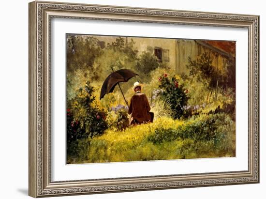 The Painter in the Garden-Carl Spitzweg-Framed Giclee Print