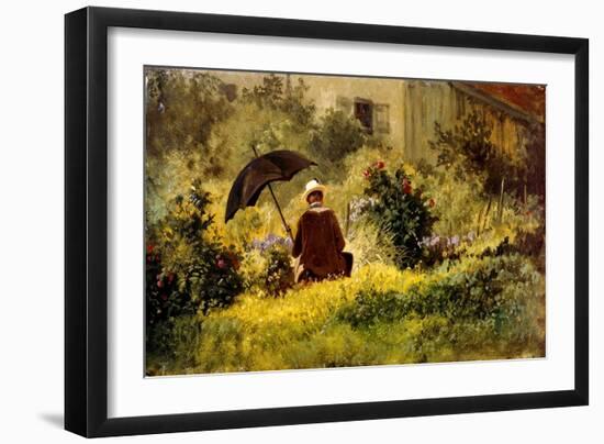 The Painter in the Garden-Carl Spitzweg-Framed Giclee Print