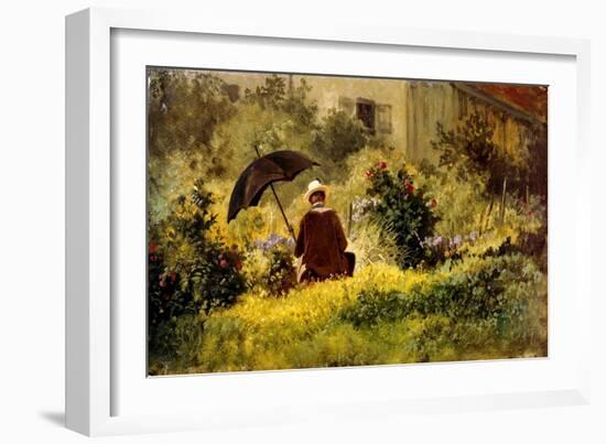 The Painter in the Garden-Carl Spitzweg-Framed Giclee Print