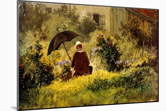 The Painter in the Garden-Carl Spitzweg-Mounted Giclee Print