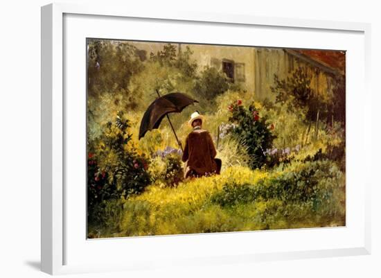 The Painter in the Garden-Carl Spitzweg-Framed Giclee Print