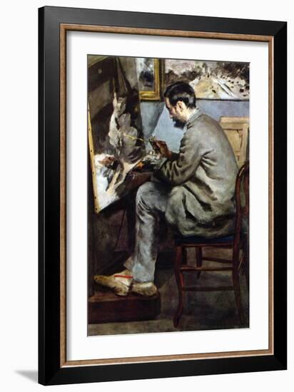 The Painter in the Studio of Bazille-Pierre-Auguste Renoir-Framed Art Print