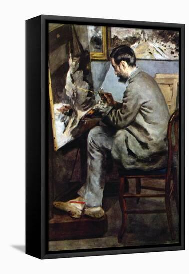 The Painter In The Studio of Bazille-Pierre-Auguste Renoir-Framed Stretched Canvas