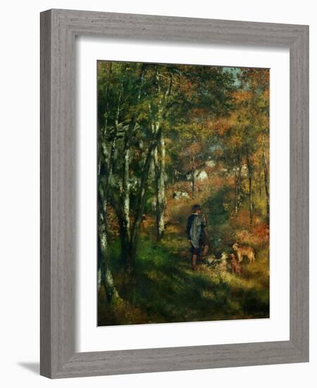 The Painter Lecoeur in the Woods of Fontainebleau, 1866-Pierre-Auguste Renoir-Framed Giclee Print