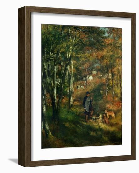 The Painter Lecoeur in the Woods of Fontainebleau, 1866-Pierre-Auguste Renoir-Framed Giclee Print