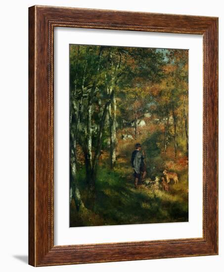 The Painter Lecoeur in the Woods of Fontainebleau, 1866-Pierre-Auguste Renoir-Framed Giclee Print