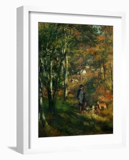 The Painter Lecoeur in the Woods of Fontainebleau, 1866-Pierre-Auguste Renoir-Framed Giclee Print