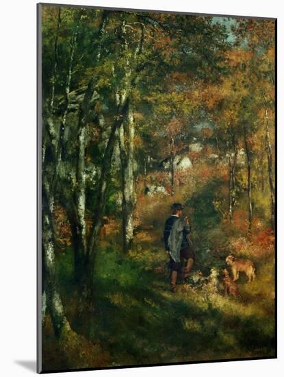 The Painter Lecoeur in the Woods of Fontainebleau, 1866-Pierre-Auguste Renoir-Mounted Giclee Print