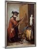 The Painter Monkey. Representation of a Monkey in Man's Posture. Painting by Jean Baptiste Simeon C-Jean-Baptiste Simeon Chardin-Mounted Giclee Print