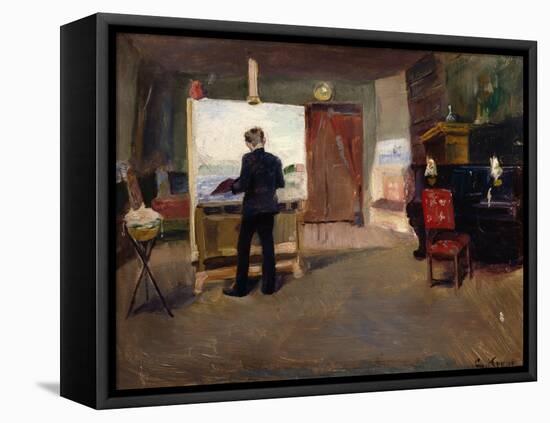 The Painter Nils Hansteen in the Studio, 1888 (Oil on Canvas)-Christian Krohg-Framed Premier Image Canvas