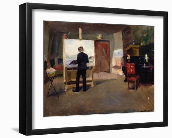 The Painter Nils Hansteen in the Studio, 1888 (Oil on Canvas)-Christian Krohg-Framed Giclee Print